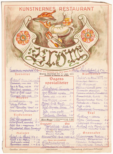 Vintage menu cover
